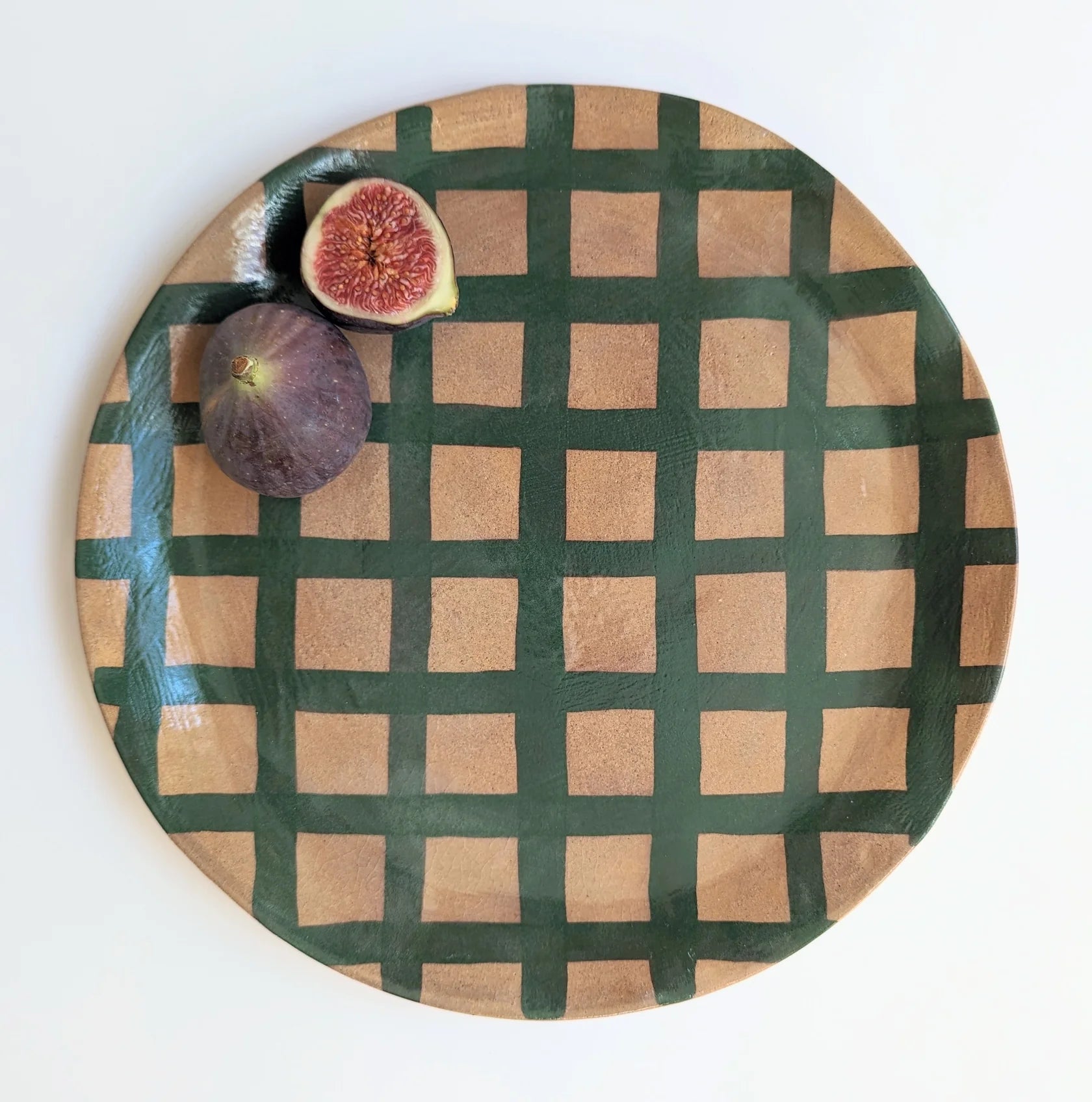 ROSIE GORE - Green Gingham Platter