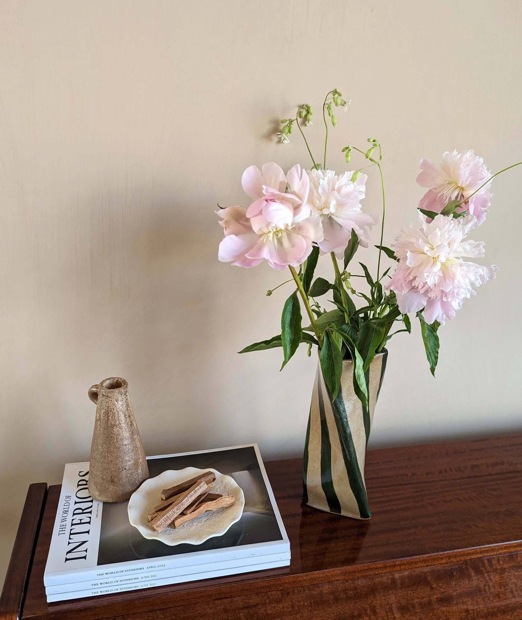 ROSIE GORE - Green Stripe Twist Vase